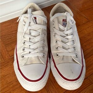 Converse All Star White with Red Trim Sneakers Size 7